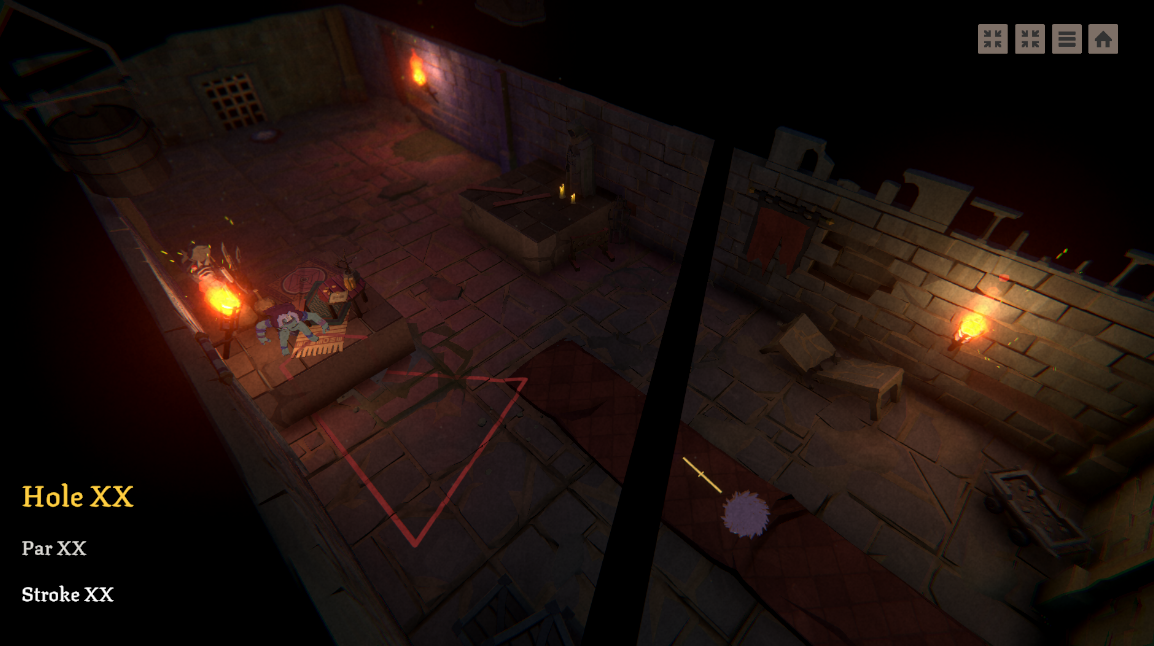 The first screenshot of the entry room in dungeon golf