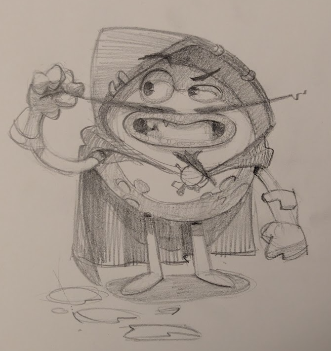 The first Golf Ball Rogue character sketch